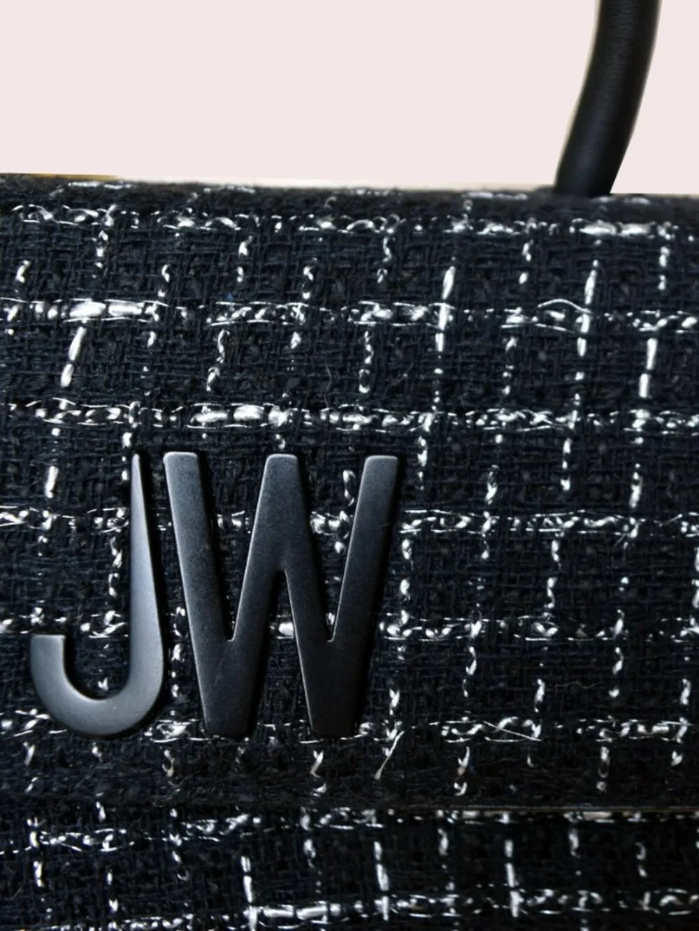 Jason Wu Mini Tweed Top Handle Crossbody Bag Black Lurex Woven Texture - Picture 15 of 15